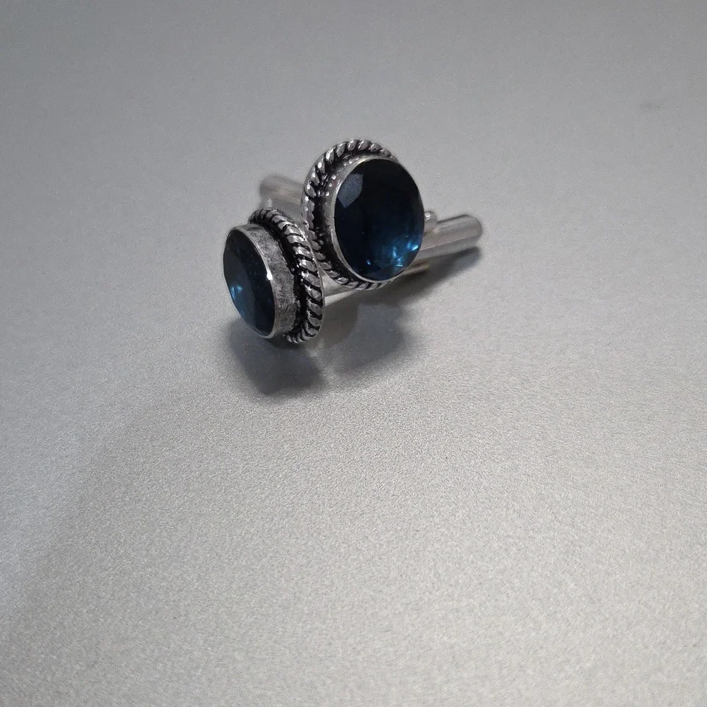 Sterling Silver London BLue Topaz Cuff Links
